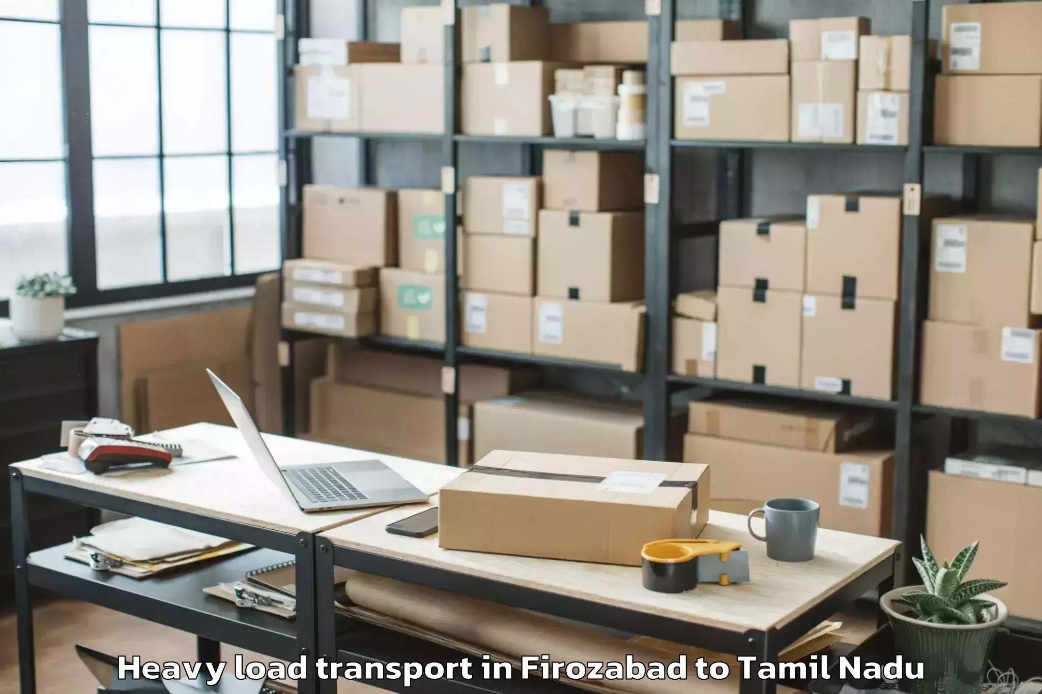 Efficient Firozabad to Kamarajar Port Heavy Load Transport